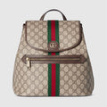 Ophidia medium backpack - beige and brown GG fabric