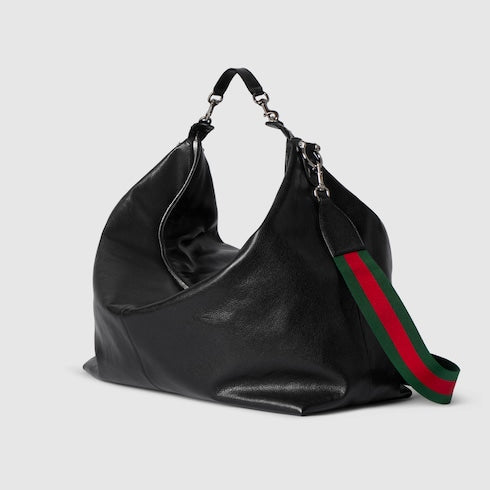 Brera large crossbody bag - black leather