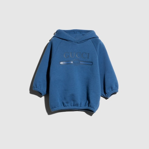 Baby cotton sweatshirt with print - blue