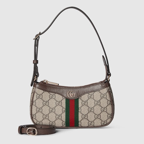 Ophidia mini shoulder bag - beige and brown GG fabric