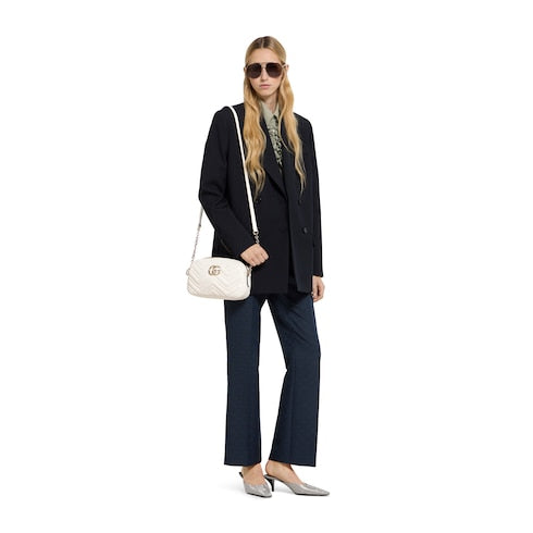 GG Marmont small camera bag - white leather