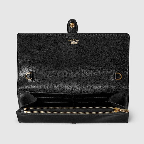 Gucci Jackie wallet on chain - black leather