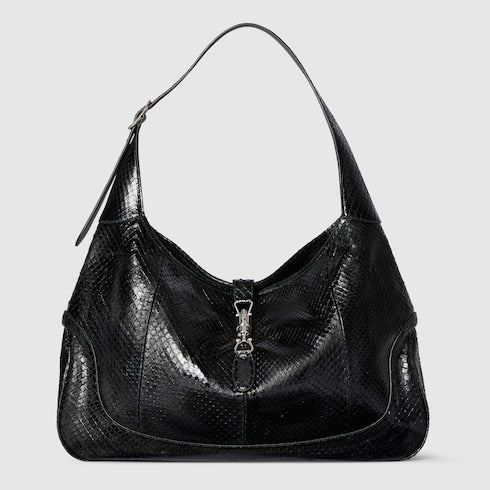 Gucci Jackie 1961 large python bag - black