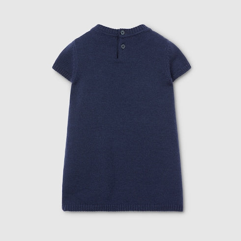 Baby wool dress - dark blue
