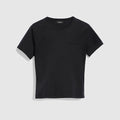 Cotton jersey T-shirt with embroidery - black