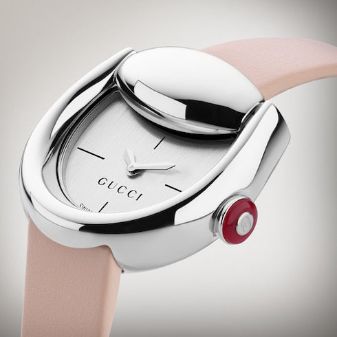 Gucci Horsebit watch, 27x23mm - beige pink leather