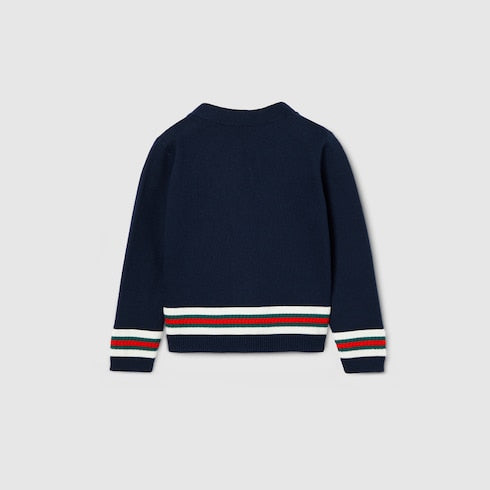 Baby cotton cardigan with Web - dark blue