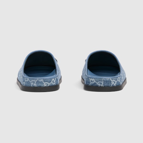 Women's mule with Horsebit - blue GG denim