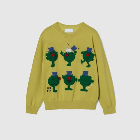 Children's cotton sweater - lime green