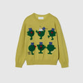Children's cotton sweater - lime green
