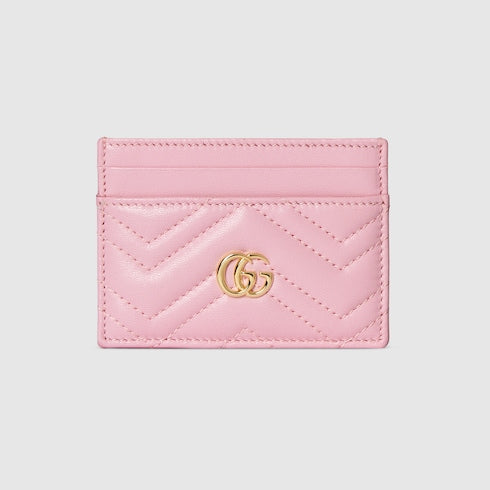 GG Marmont card case - light pink leather