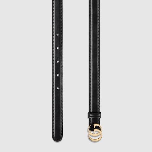 GG Marmont thin belt - black leather