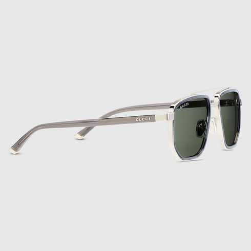 Navigator frame sunglasses - grey and silver