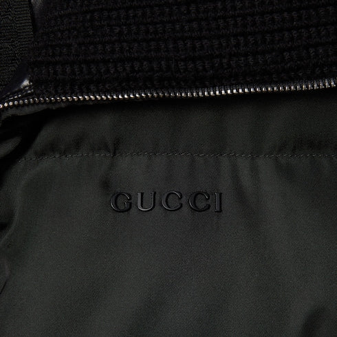 Gabardine fine nylon jacket with logo - black