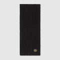 Wool cashmere scarf with Double G - black