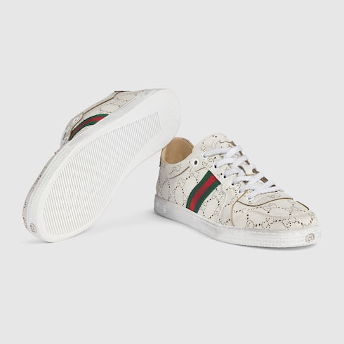 Women's Stretch low-top sneaker - white GG leather