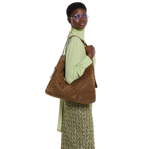 Gucci Beatrix large tote bag - brown suede