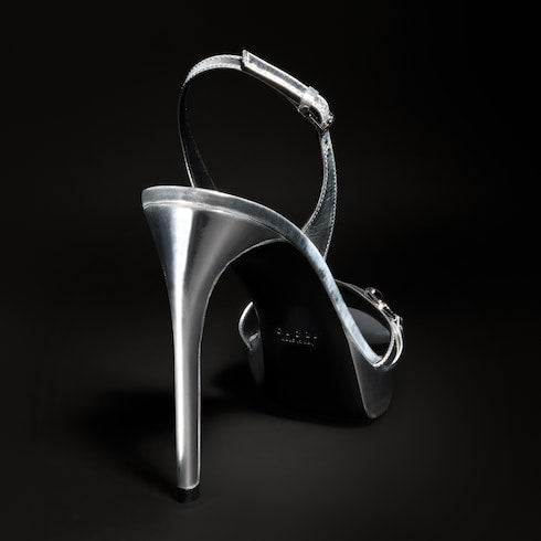 Women's Donna platform sandal - metallic silver leather