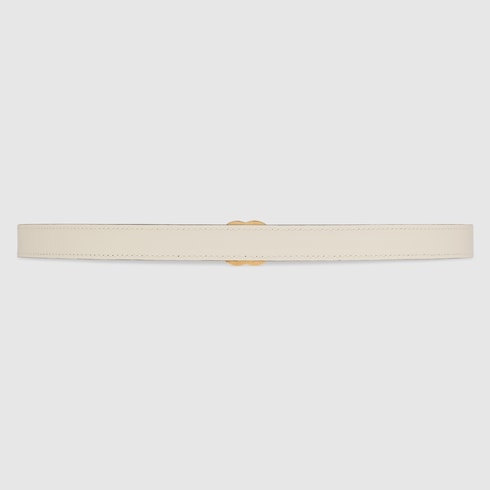 GG Marmont reversible thin belt - white leather
