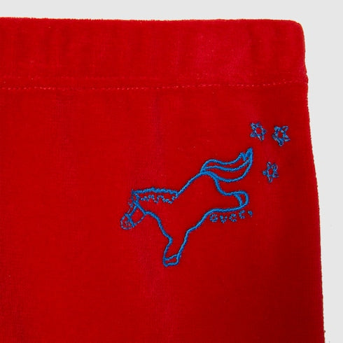 Baby chenille jogging pants - red