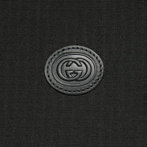 Reversible GG ripstop nylon jacket - black and grey