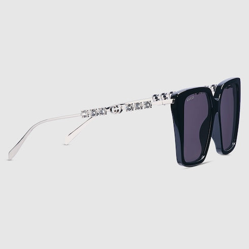 Square frame sunglasses - black
