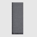 GG wool jacquard scarf - dark grey and light grey