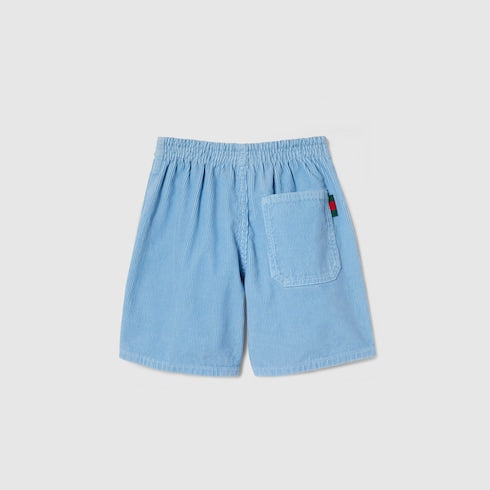 Children's velvet corduroy shorts - light blue