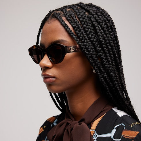 Cat-eye frame sunglasses - brown tortoiseshell
