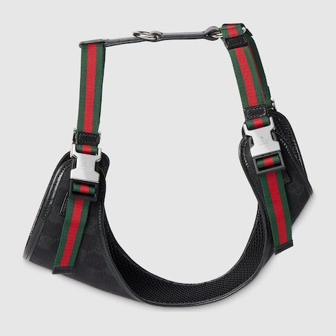 Small/medium padded pet harness - black GG canvas