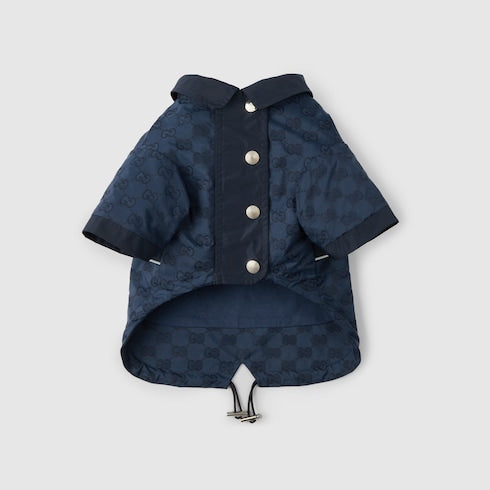 GG nylon pet rain coat - navy blue