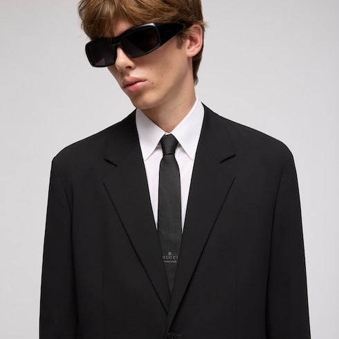 Technical wool blend jacket - black