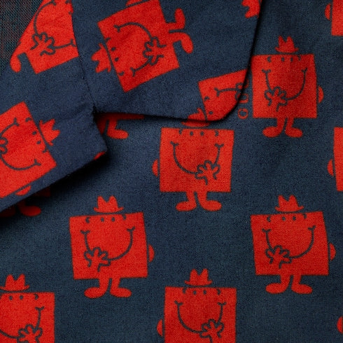Baby printed cotton dress - blue and red