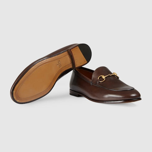 Women's Dark Brown Leather Gucci Jordaan Loafer