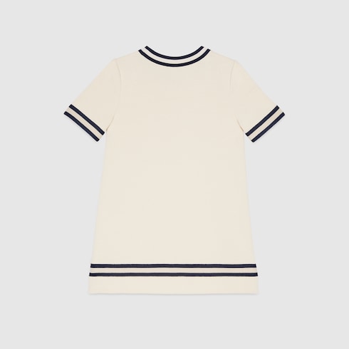 Children's cotton dress with Horsebit - white