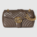 GG Marmont medium shoulder bag - dark taupe leather
