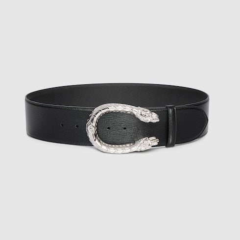 Dionysus wide belt - black leather