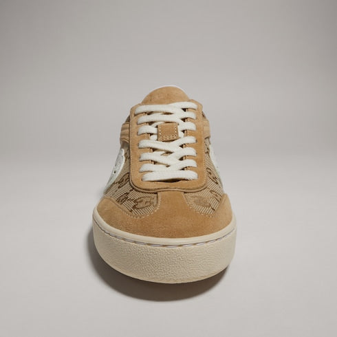 Women's G75 sneaker - beige and dark brown GG canvas