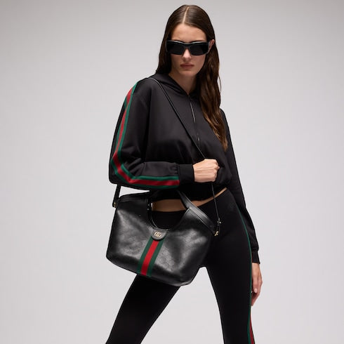 Gucci Giglio small tote bag - black GG leather
