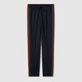 Technical jersey sportswear pants with Web - dark blue