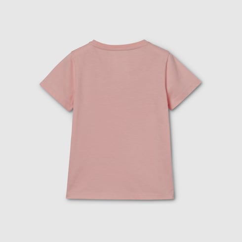 Children's cotton T-shirt with print - light pink