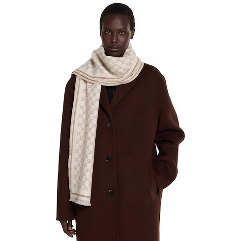 GG wool scarf - ivory