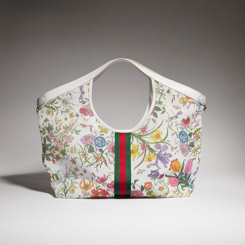 Gucci Giglio Flora large tote bag - white and multicolor Flora net