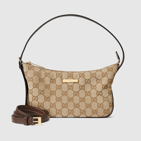 Lady Lunetta small shoulder bag - sand and brown GG canvas