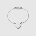 925 Sterling Silver Bracelet With Gucci Trademark Heart - 925 Sterling Silver Bracelet With Gucci