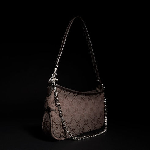 Gossip small shoulder bag - dark brown GG canvas