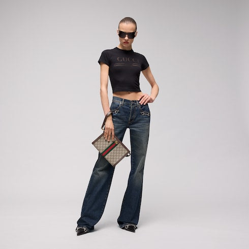 Ophidia medium pouch - beige and ebony Supreme