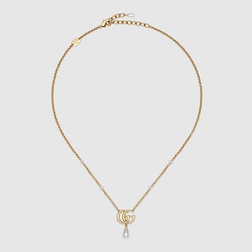GG Marmont pendant necklace - yellow gold-toned metal