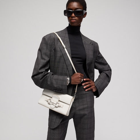Horsebit Ristretto medium shoulder bag - white leather