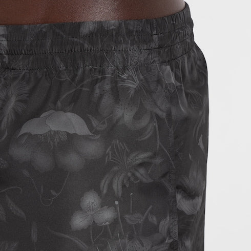 Printed nylon swim shorts - black and dark grey